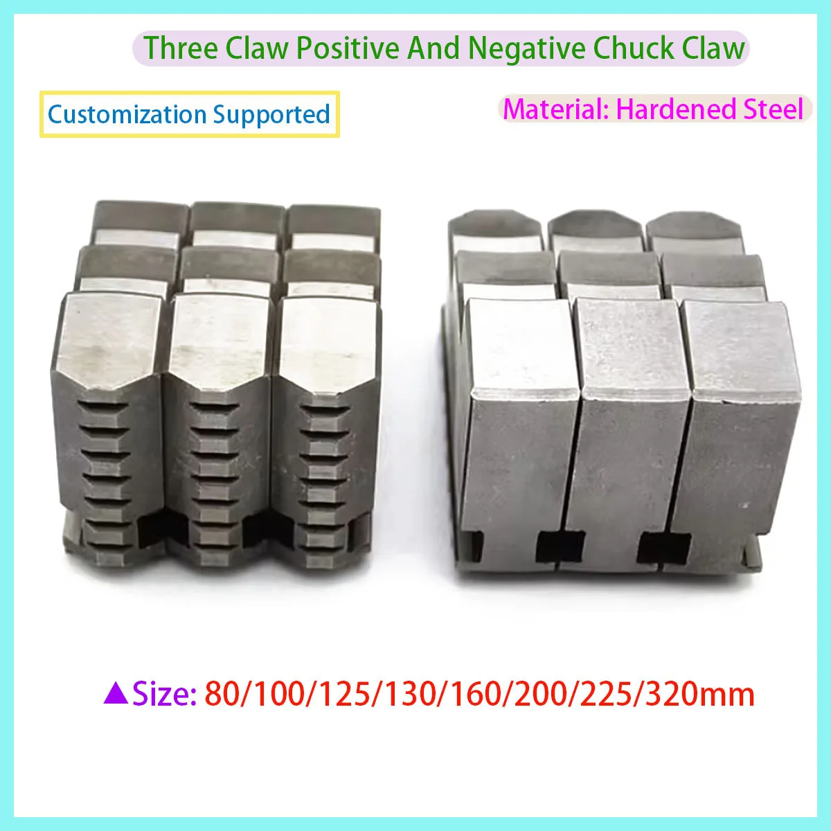 Universal Three Jaw Chuck Foot Mechanical Lathe (3 Sets/set) K11-80 K11-100 K11-125 K11-160 K11-200 K11-250
