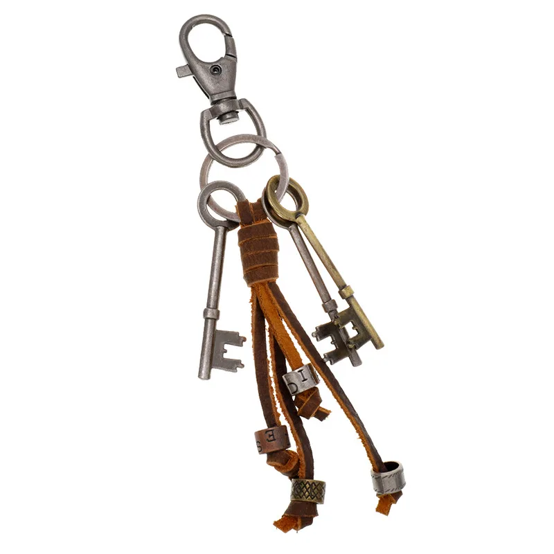 Punk Style Long Fringe Leather Keychain for Men Vintage Fashion Accessory for Concerts and Daily Use for iPhone Samsung