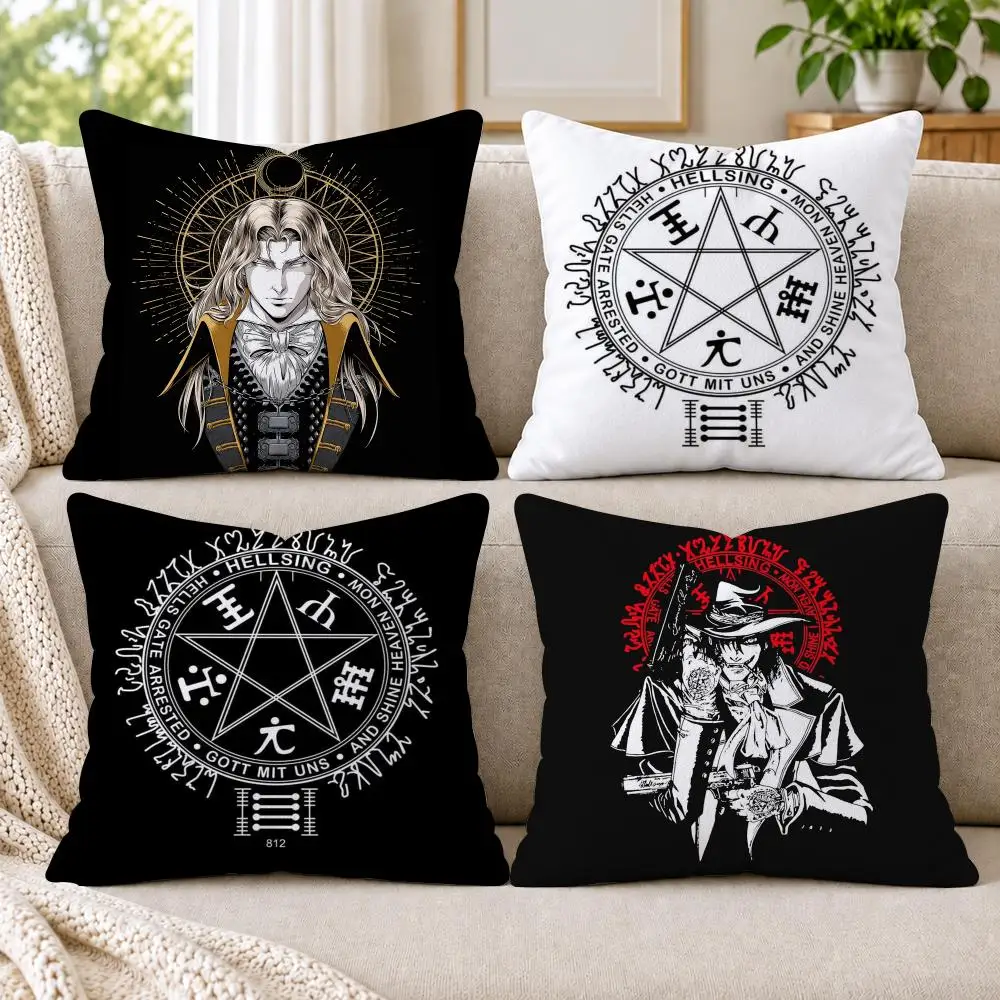Anime C-Castlevania Cushion Cover Short Plush Double-Sided Printing Sofa Bedroom Pillow Case Aesthetic Home Decor