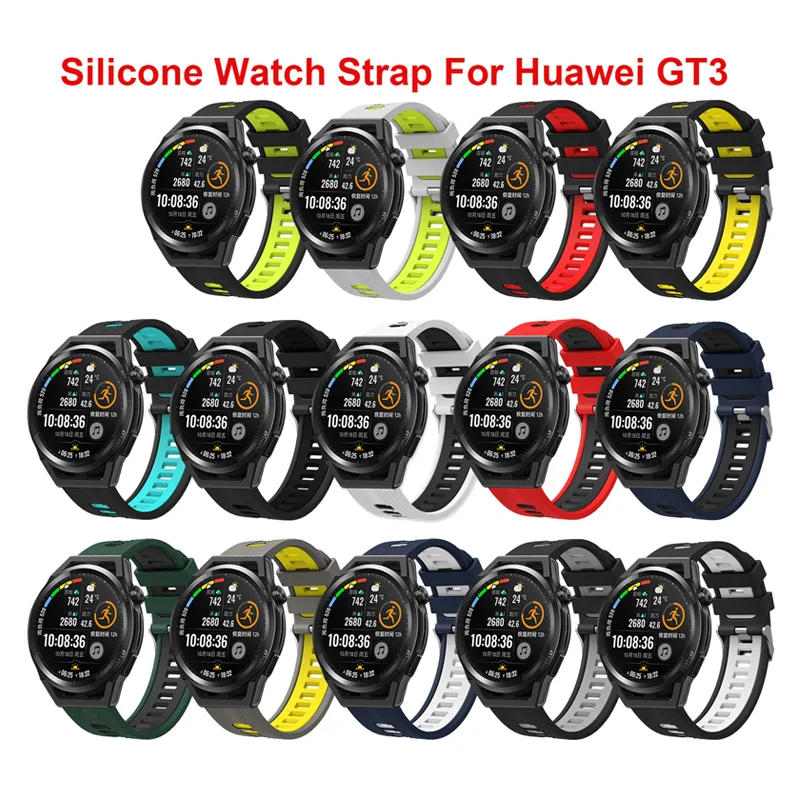 Cinturino sportivo da 22 mm per Huawei HUAWEI Watch GT3 Bracciale in silicone lavabile a sgancio rapido cinturino di ricambio per smartwatch per uomo donna