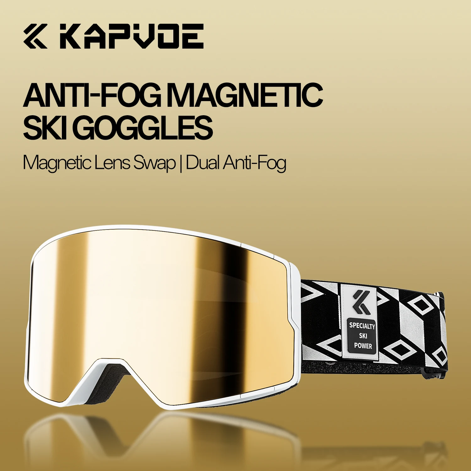 Kapvoe New Photochromic Snow Goggle with Box Ski Sunglasses Snowboard Anti-Fog Mask Eyewear Kit UV400 Winter Sports Men Women