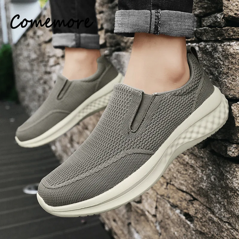 

Comemore Men Casual Shoes Fashion Male's Mesh Breathable Sneakers Soft Sole Walking Comfort Outdoor Light No Slip Sport Footwear