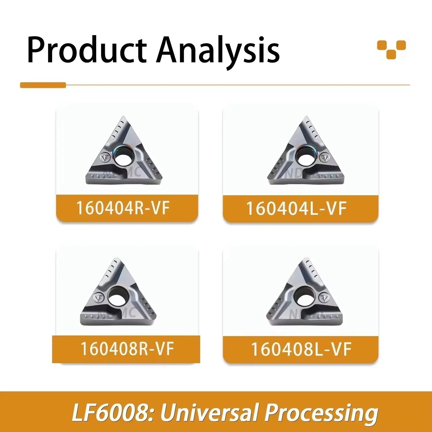 TNMG160404R/L-VF TNMG160408R/L-VF LF6008 Numerical Control Lathe Triangle Turning Inserts Tool For General Materials Processing