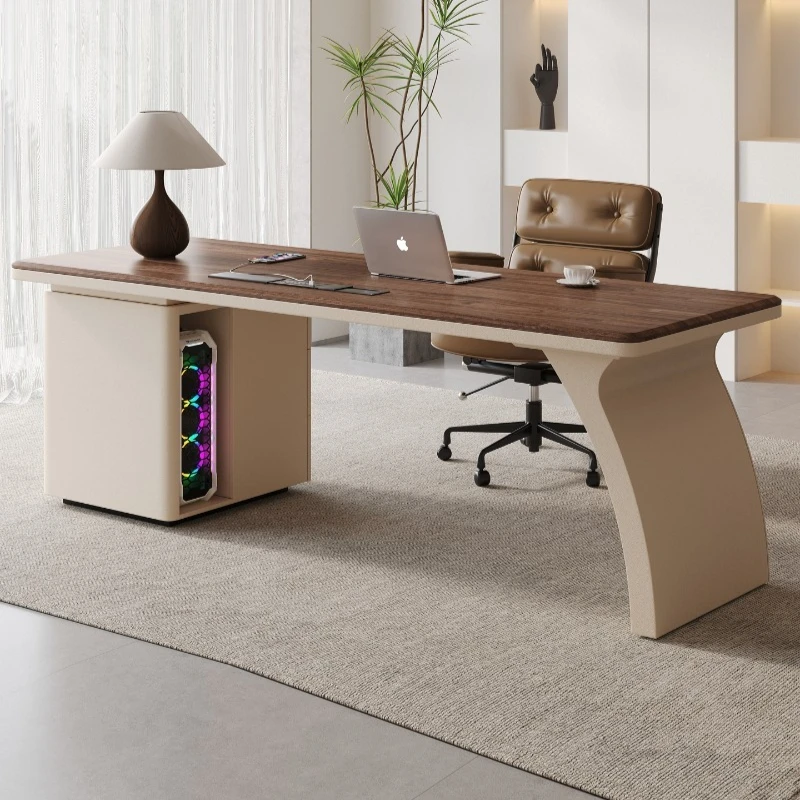 

Medieval style solid wood computer desk desktop 2025 new study table cabinet integrated desk desk home workbench