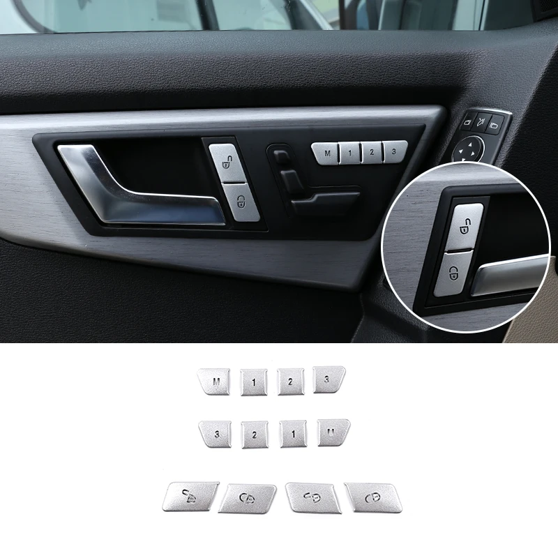 Aluminum Alloy For Mercedes Benz GLK Class  GLS GLE ML320 400 450 Door Lock Seat Memory Button Decoration Stickers Car Accessory