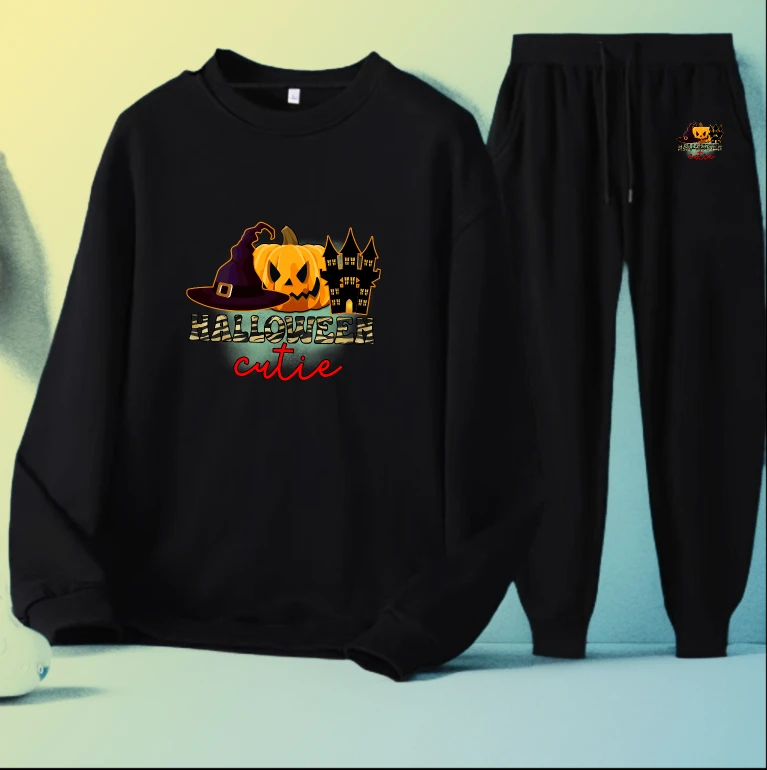 

Мужской комплект, мужской спортивный костюм, спортивный мужской комплект свитшотов с длинными рукавами, осенний комплект с принтом на Хэллоуин, милые наряды из двух предметов, зима