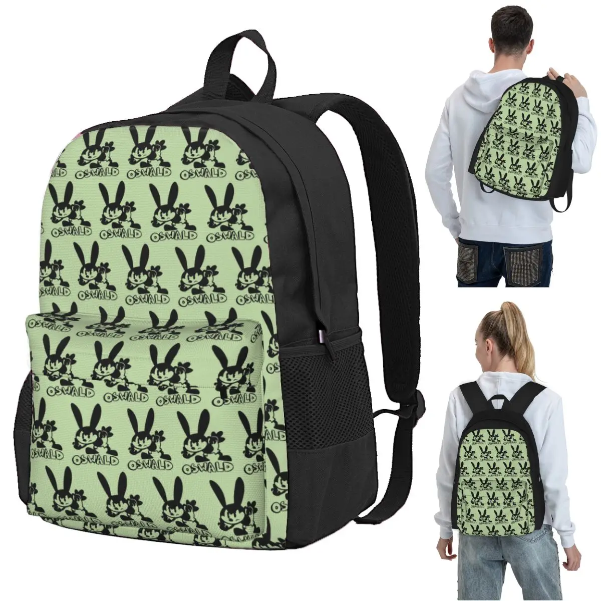 

Angry Oswald - The Lucky Rabbit Backpack Student BookBag Children School Bag Computer Shoulder Bags for Boys Girls