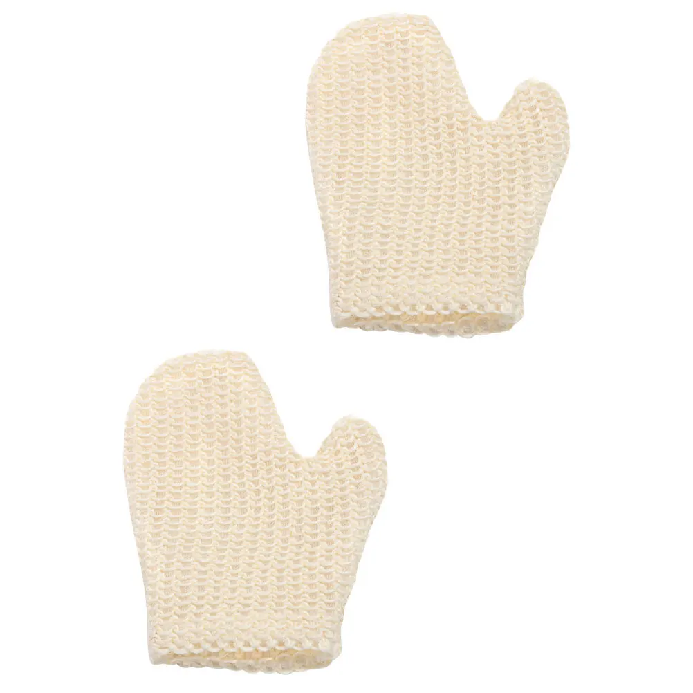 

2 Pcs Exfoliating Glove Gloves for Cleaning Body Bath Mitt Scrubber White Shower