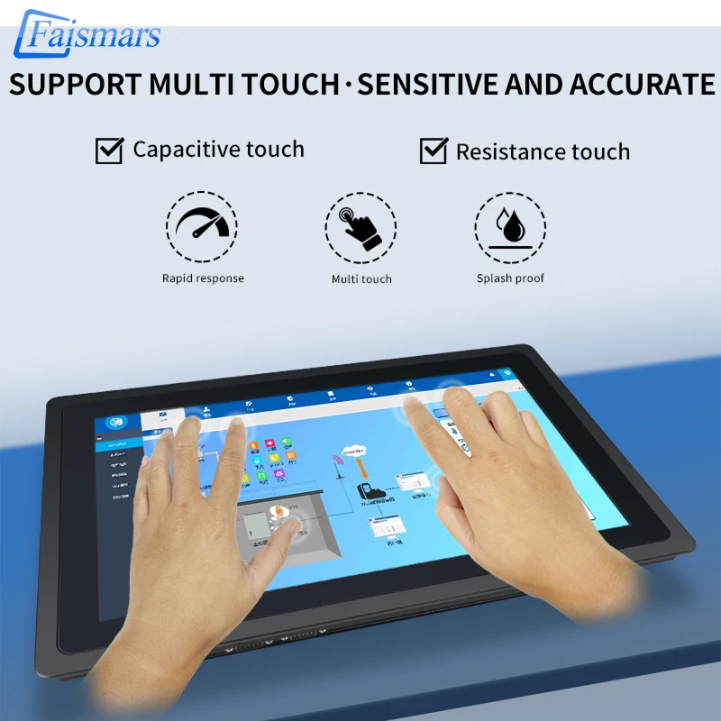 Industrial Computer All In One PC with J1800/J1900/3217U IP65 front waterproof Capacitive Touch Screen Win10 pro Panel PC