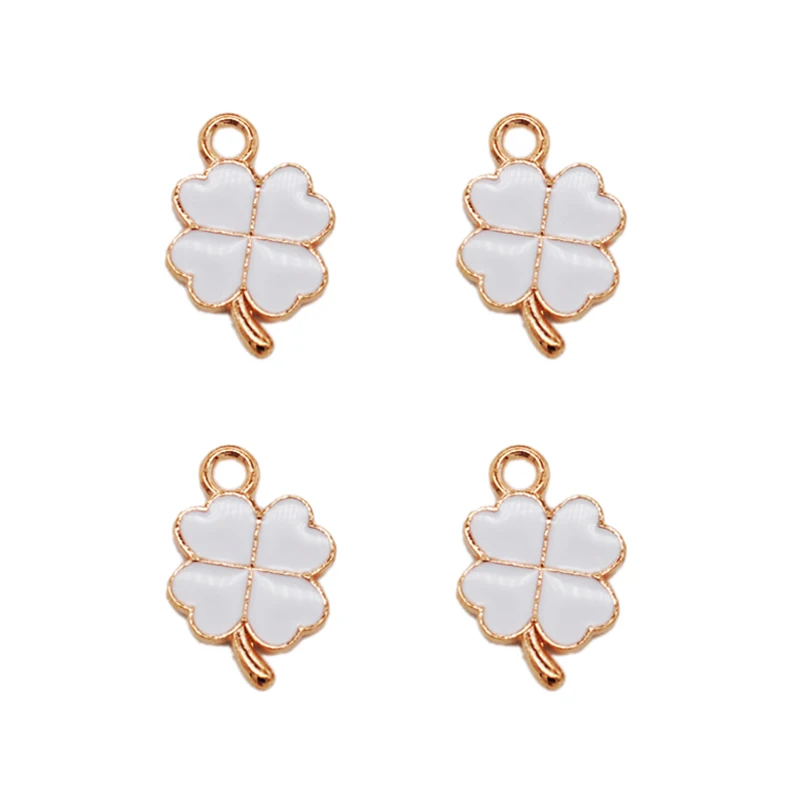 30 PC New Hot Oil Drop Charms Clovers Enamel Charms Alloy Pendant Fit Necklaces Bracelets DIY Jewelry Accessories