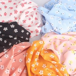 Floral Chiffon Fabric Impervious Small Flower Leaves for Sewing Summer Dress per Meters