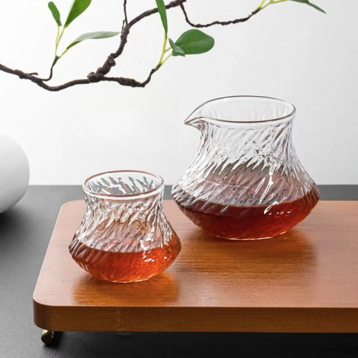 Japanisches Hitzebeständiges Sake-Set mit Tasse und Kanne für Tee, Kaffee und Eiskaffee
