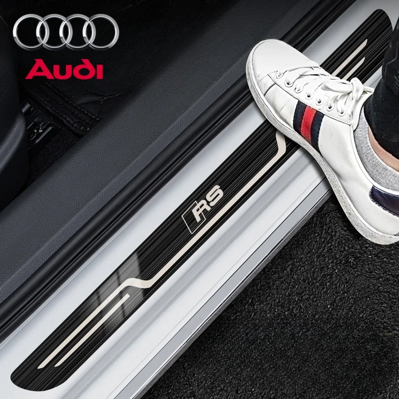 For Audi Sline A1 A3 A4 A5 A6 A7 A8 Q2 Q3 Q5 Q7 Q8 S3 S4 S5 S6 S7 RS3 RS4 RS5 RS6 TT Car Stainless Steel Door Sill Scuff Plate 