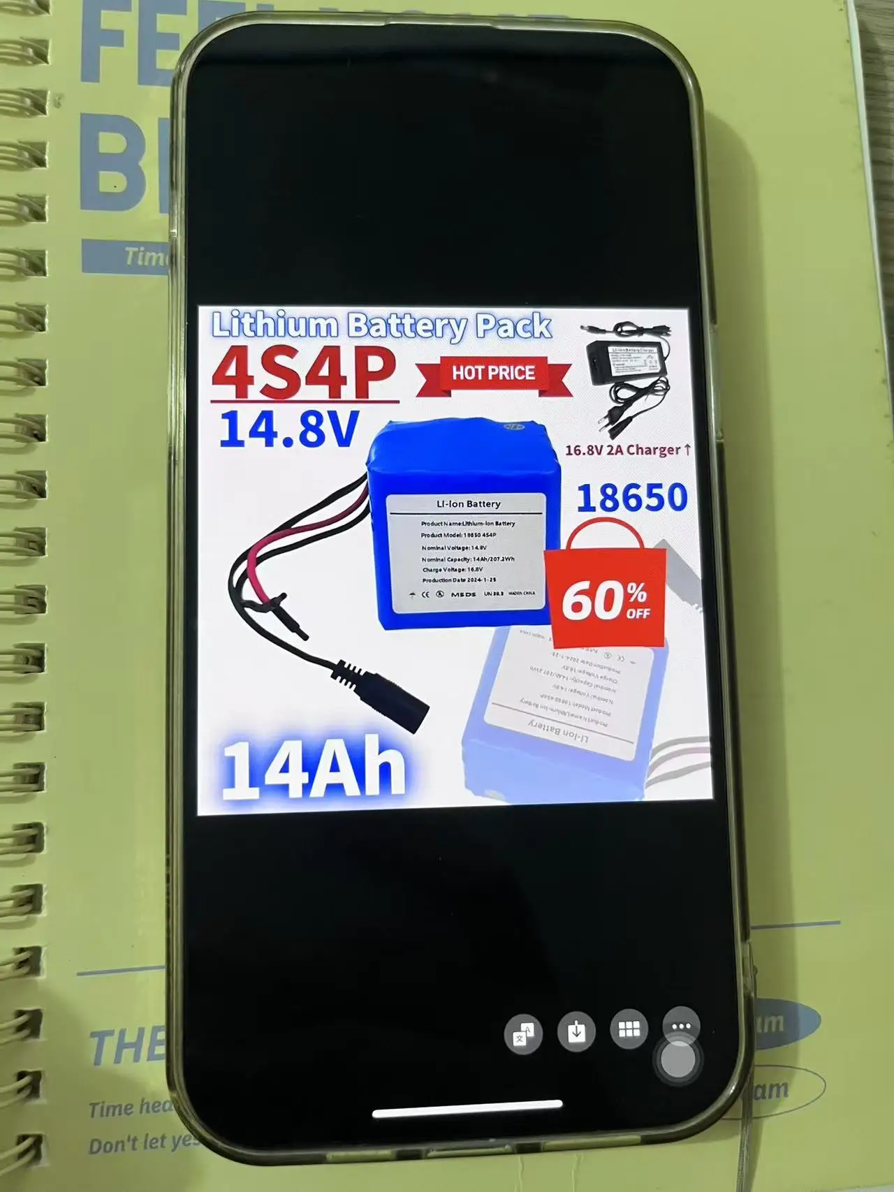 

4S4P rechargeable lithium battery pack BMS is widely used in scooters, 14.8V 14000mAh tricycles, and other vehicles