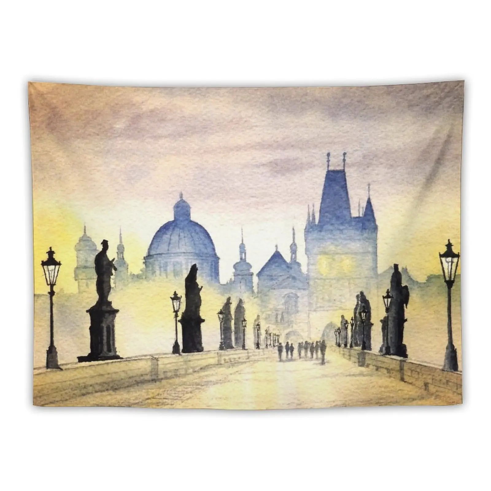 

Charles Bridge Prague - Evening Strollers Tapestry Room Decorations Room Decorating Aesthetic Decoration Aesthetic Tapestry