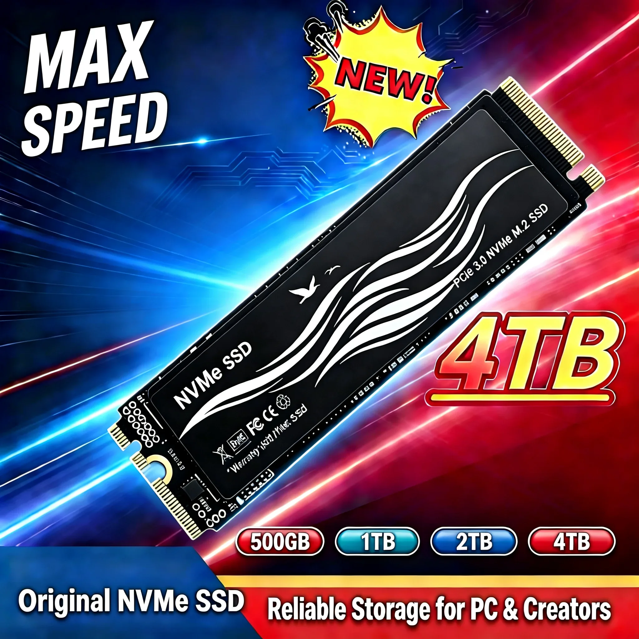 High Speed PCIe Gen3 NVMe M 2 SSD 500GB 1TB 2TB 4TB High Speed SSD Drive For Laptop PC OEM Original