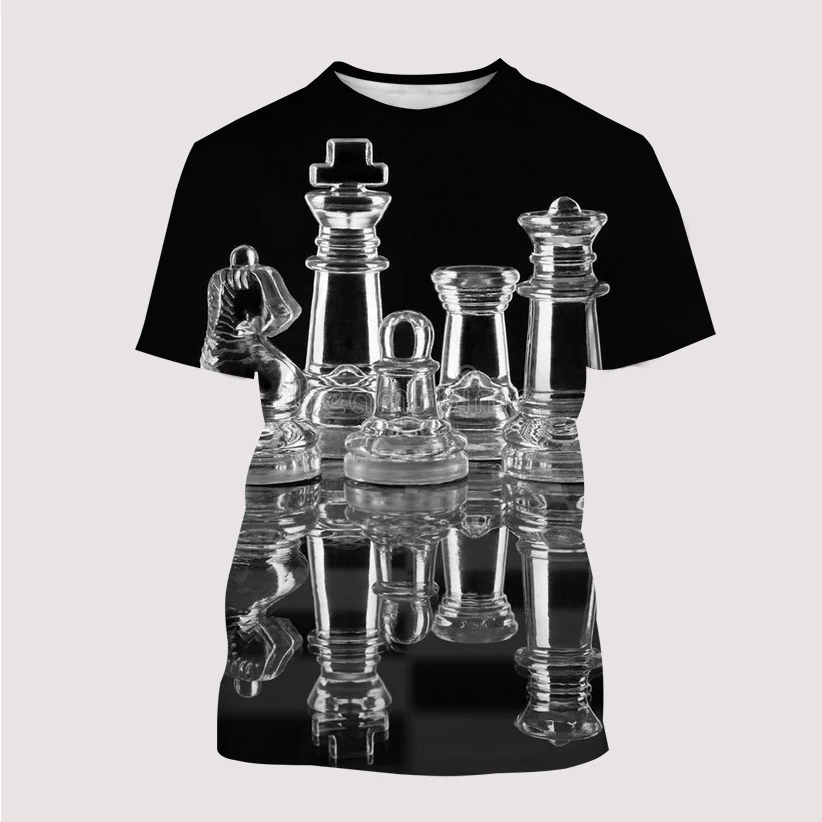 T-Shirt Chess 3D Printed Men And Women Casual Breathable Quick Dry Streetwear Oversized O Collar Short Sleeve Fashion Clothing