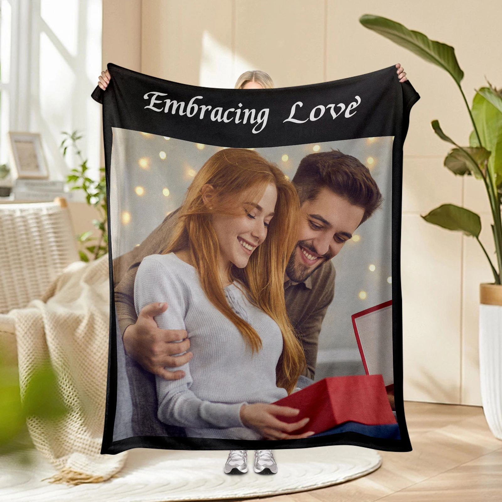 

Surprise Gift for Wife Customized Blanket Valentine's Day Memorial Day Gift for Wife Couch Office Travel Camping Available