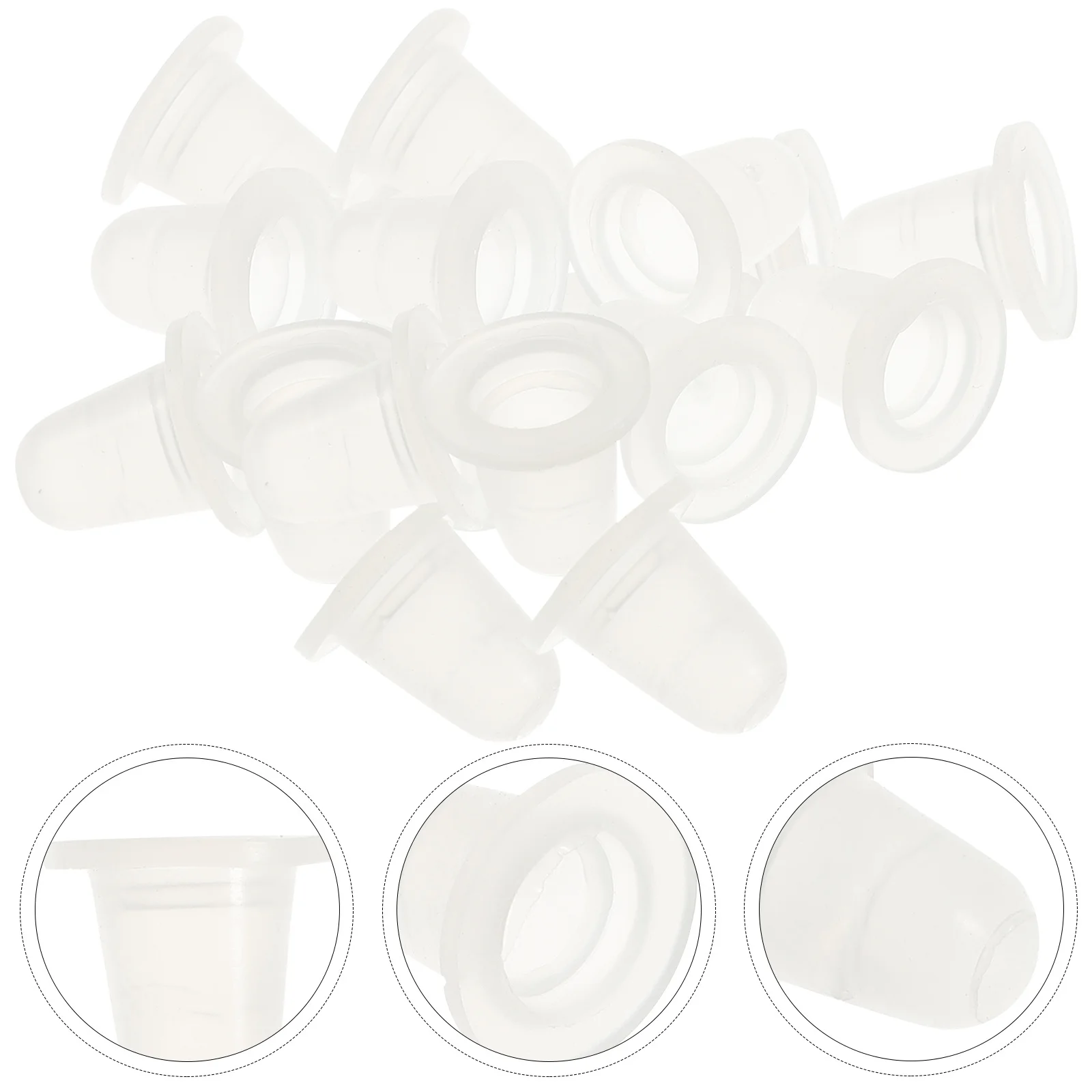 

200 шт., чашки для пигментов, прозрачные силиконовые контейнеры для чернил, U-образные для татуировщиков, многоразовые, водонепроницаемые, легко чистящиеся, многофункциональные