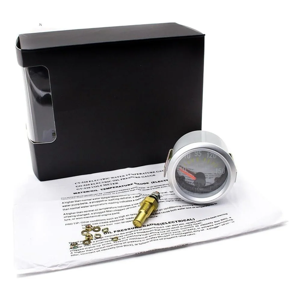 52mm Carbon Face Oil Temperature Gauge 12V ABS Aluminum For Ring For Car Dashboard Fuel Vehicle Monitoring Automotive Parts