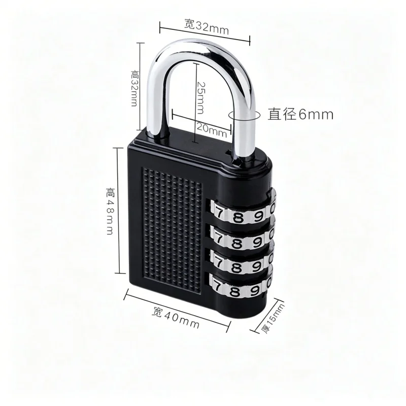 4 Digit Resettable Combination Padlock Luggage Case Padlock Box Black Lock Coded Lock School Gym Locker Sheds 2026