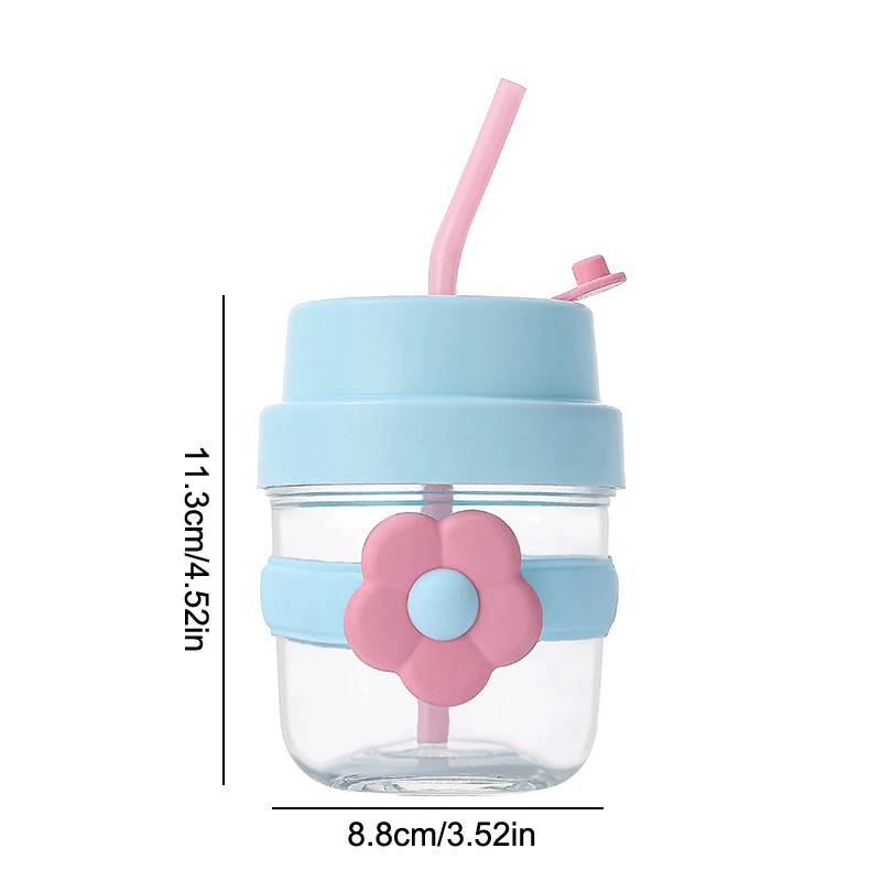 Botol air lucu 400ml cangkir Tumbler dengan PP sedotan terisolasi cangkir termal botol termos lucu untuk jus teh kopi