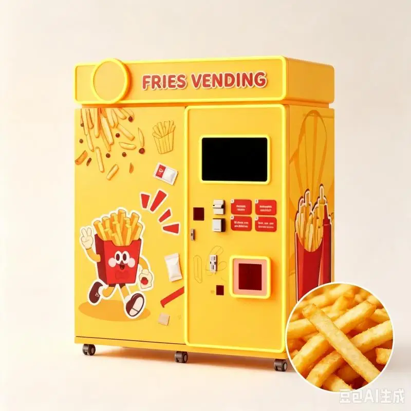 French Fries Vending Machine Customized Intelligent Food Kiosk Automatic Frying Technology Commercial Application