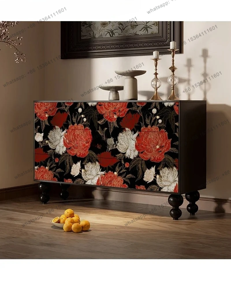 European-Style Retro Simple Dressing Table Curio Cabinet Home Storage Chest of Six Drawers Living Room Entrance Cabinet