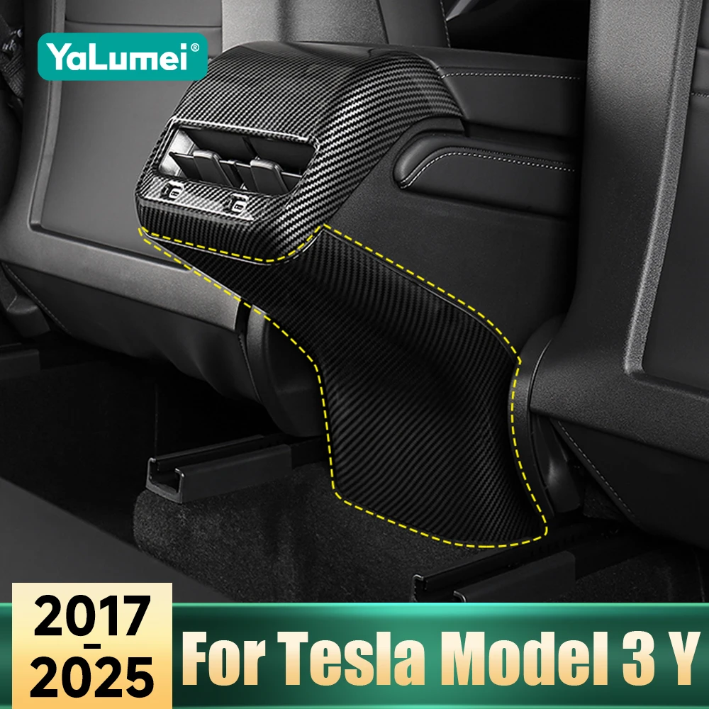

For Tesla Model 3 Y 2017 2018 2019 2020 2021 2022 2023 2024 2025 ABS Car Rear Air Conditioner Vent Outlet Anti Kick Trim Cover