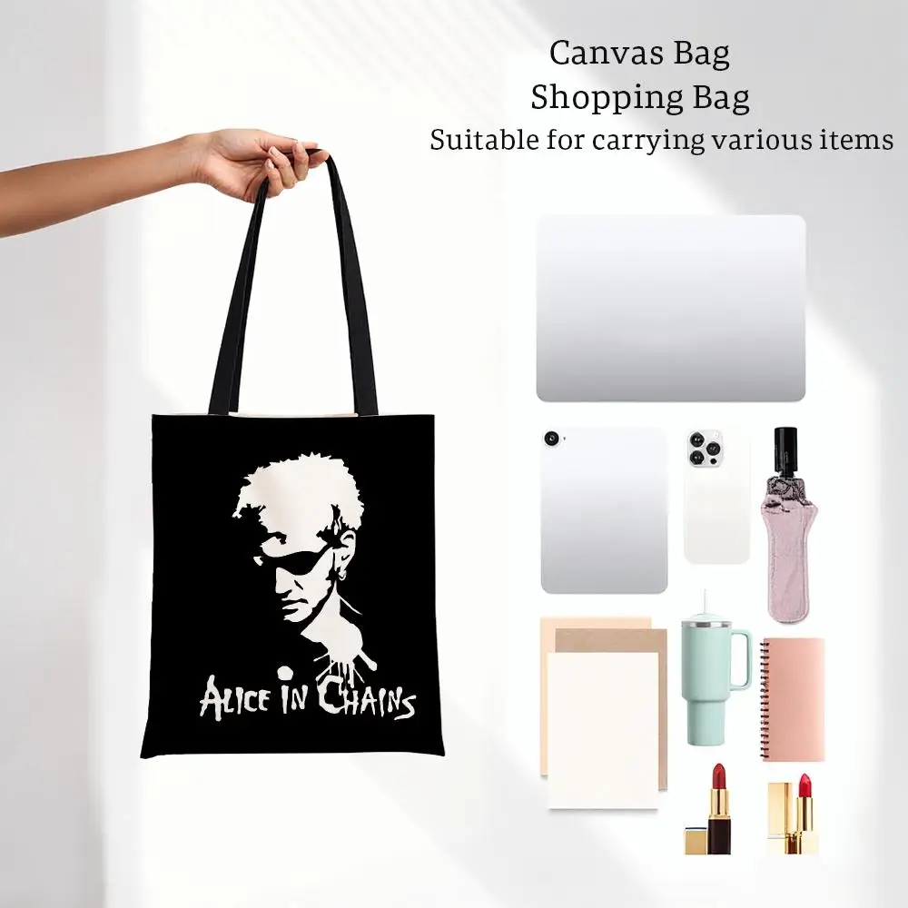 rock band Alice in Chains Storage Bags Printed Series Shoulder Bag Portable Daily Lightweight Tote Bag