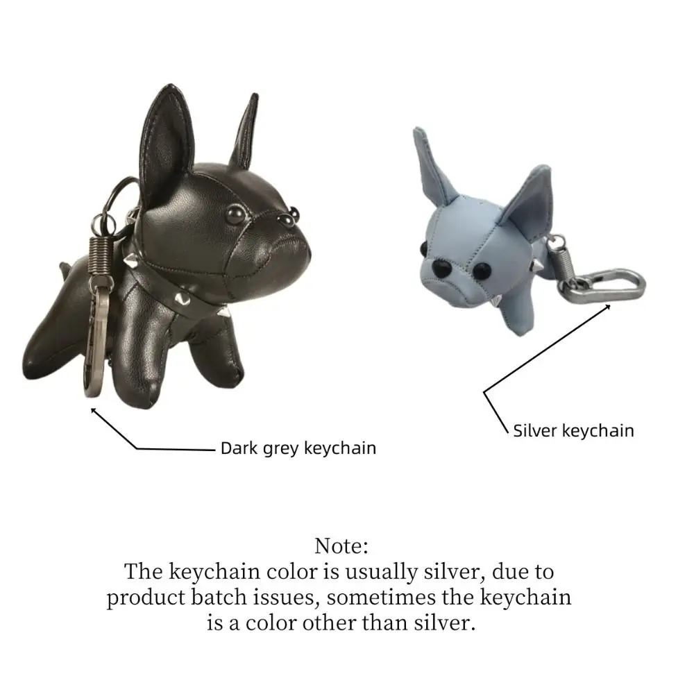 Fashion Cute Chubby Leather Keychain French Bulldog Charm Dog Pendant Cartoon Bag Hanging Dog Dolls Key/bag Decoration