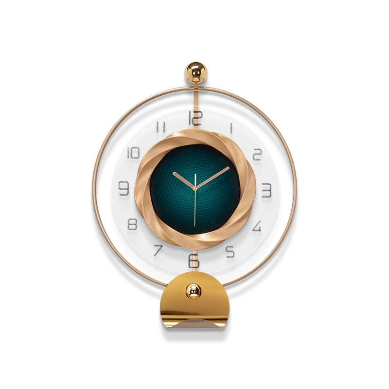 Handmade Digital Needle Metal Resin European Modern Antique Style Wall Art Clock for Living Room Office Bedroom Home Decoration