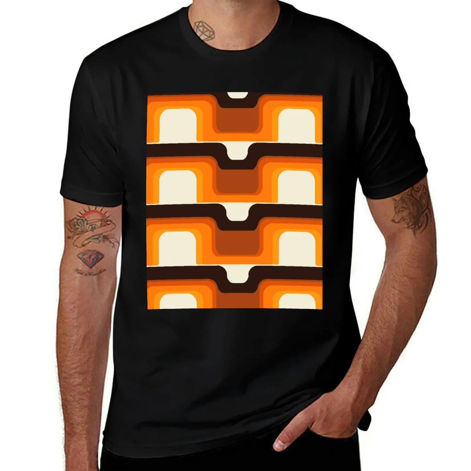Mid-Century Modern Meets 1970s Orange T-Shirt funny t shirts cotton T-Shirt