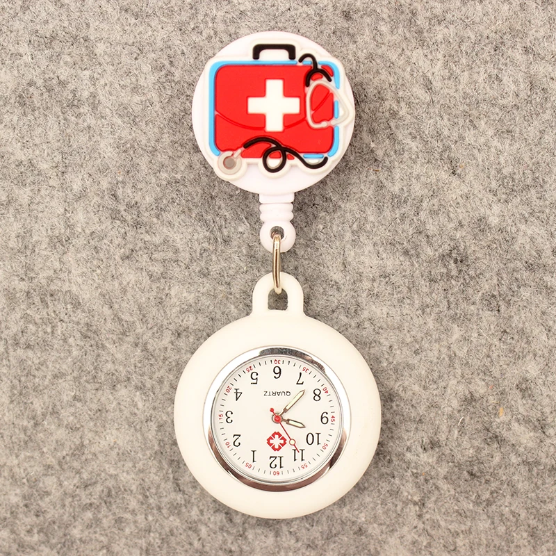 Cartoon Medical Nurse Doctor Style Pocket Watch Retractable And With Clip For Men And Women