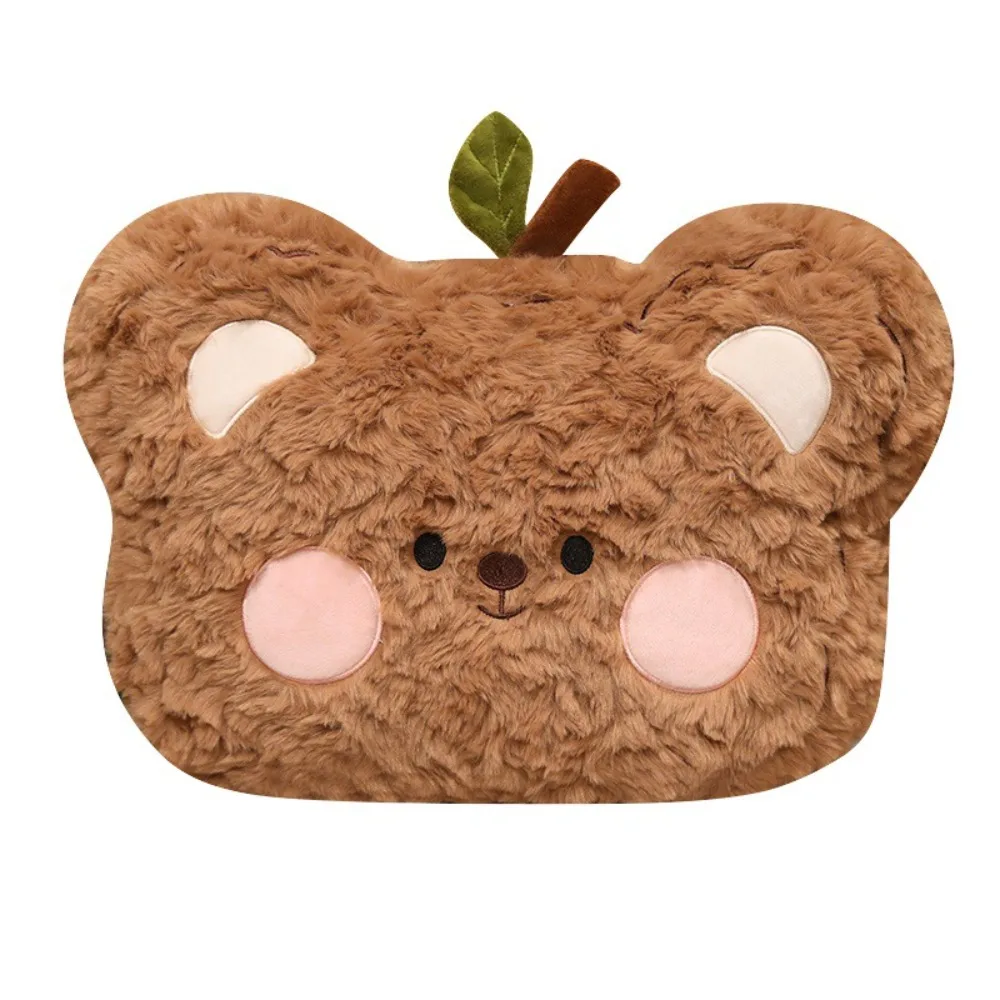 Seat Companion Soft Curly Fluff Bear Plush Pillow Cute Blush Cheek Sofa Cushion Adorable Animal Bear Face Plush Pillow Girls
