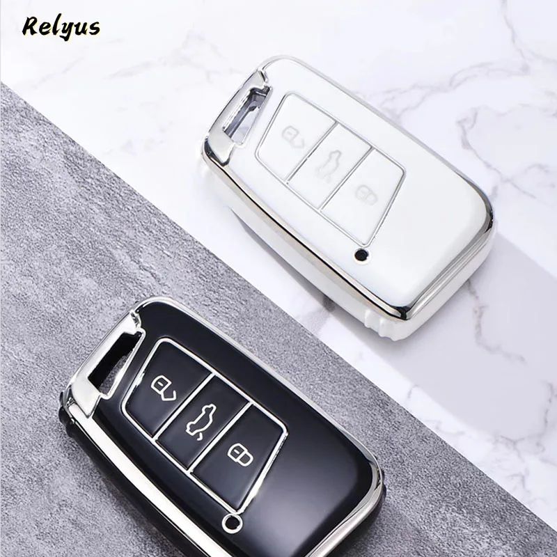 For VW Volkswagen Magotan Magotan GTE Passat B6 B7 B8 CC Arteon for Skoda Fabia Superb A7 Kodiaq Car TPU Key Cover Case Fob