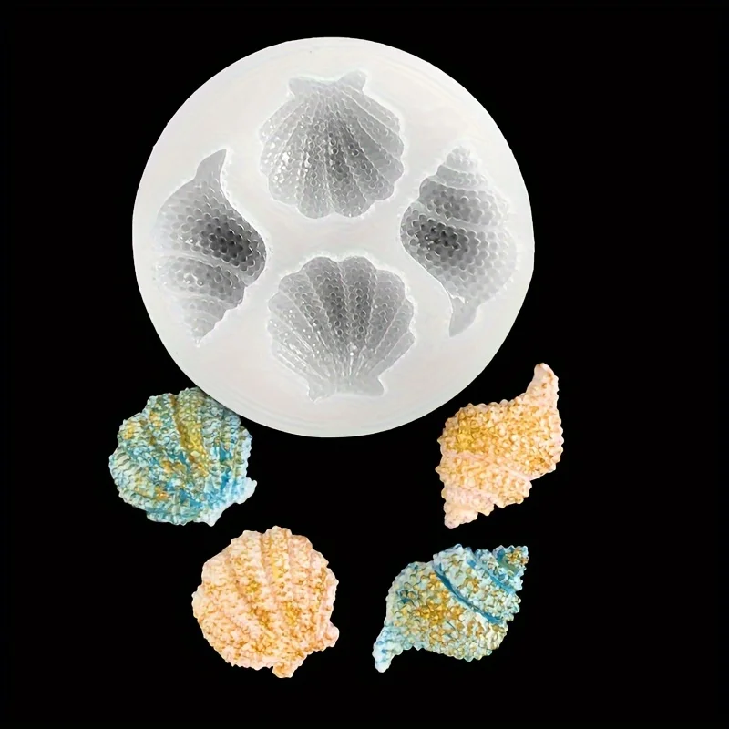 4Irregular Shell Shape Silicone Mold for DIY Jewelry Epoxy Resin Casting Suitable for Polymer Clay Soap DIY Crafts Candle Aromat