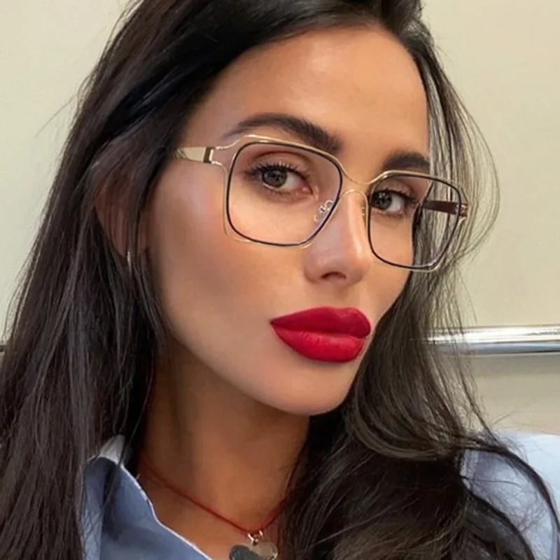 

Очки Y.BBY-X с защитой от синего света для женщин, квадратные очки в металлической оправе, модные очки для женщин