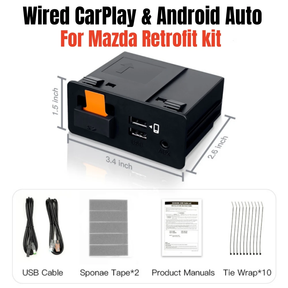 マツダ レトロフィットキット 有線CarPlay Android Auto USBアダプター