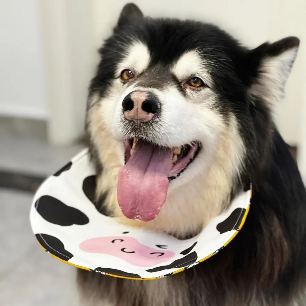 Waterproof Dog Drool Bib Bandana Adjustable Upright Design Dog Drool Towel with Absorbent Cotton Layer Feeding Bib