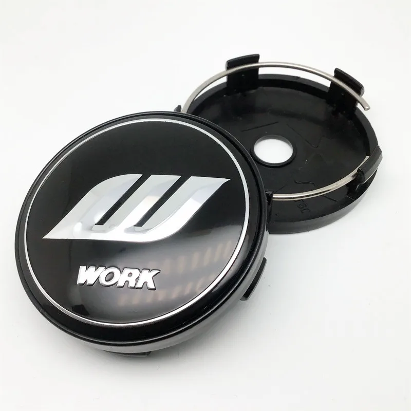 4pcs 60mm W Work Emotion Wheels Center Caps Hub Logo Emblem Badge Car Styling Rims Dust-proof Cover