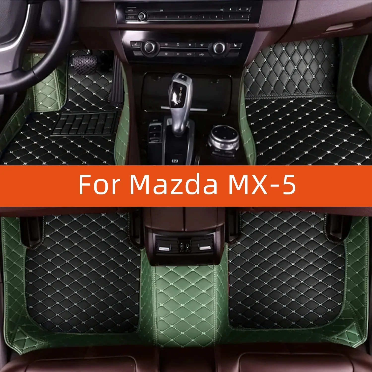 Custom Leather Car Floor Mat For Mazda MX-5  2020 2021 2022 2023 2024 2025 2026 2027 2028 Car Mat Interior