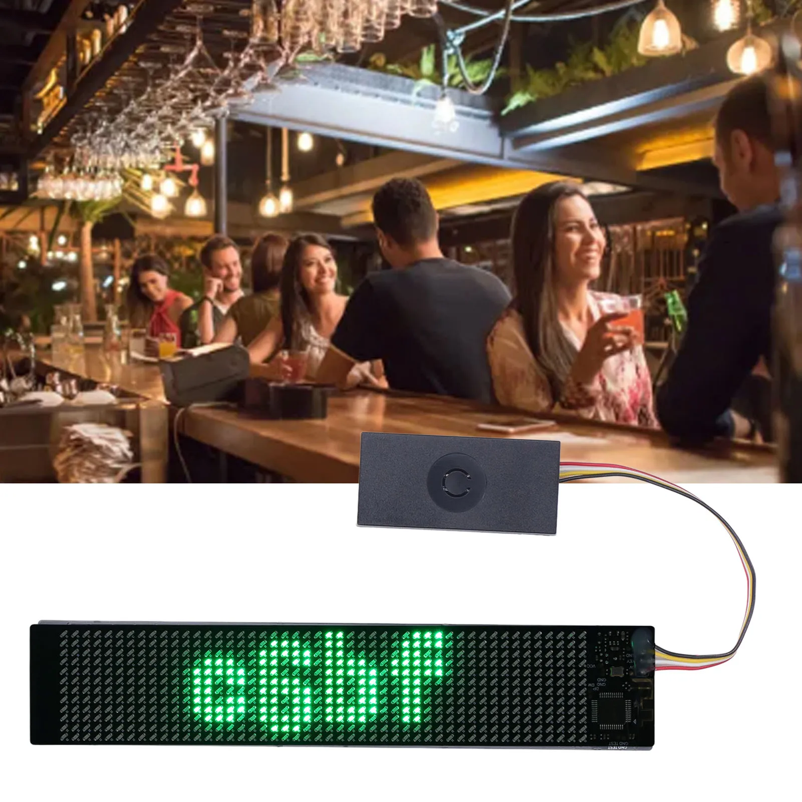 ZK40 LED Matrix Panel Green Programmable Flexible Scrolling LED Sign for Store Car Bar Hotel