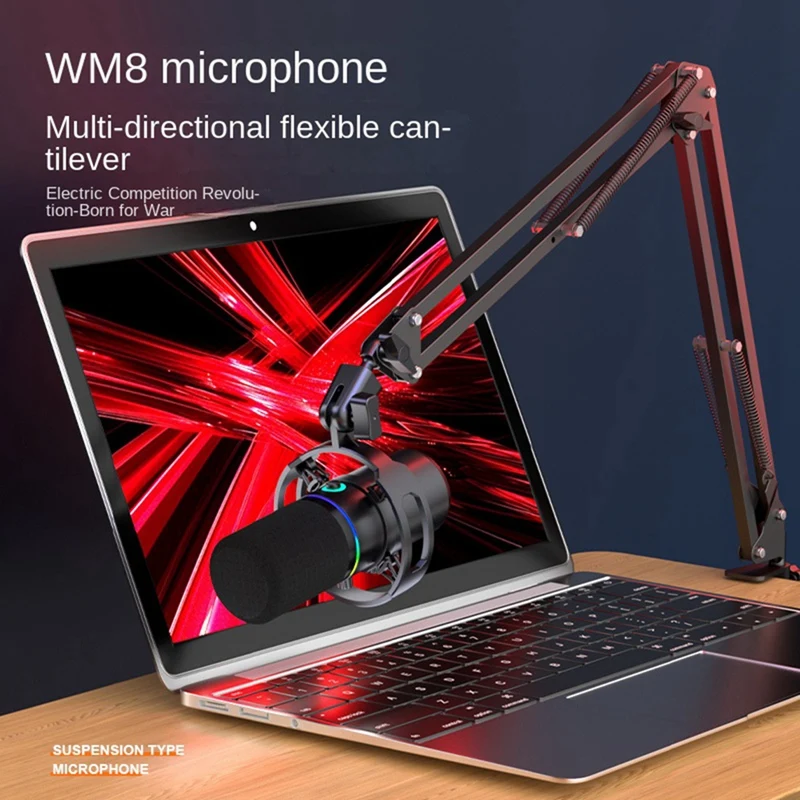 

HFES XLR USB-динамический микрофон со стентом для записи дублирования для подключения звуковой карты компьютера живое пение игры