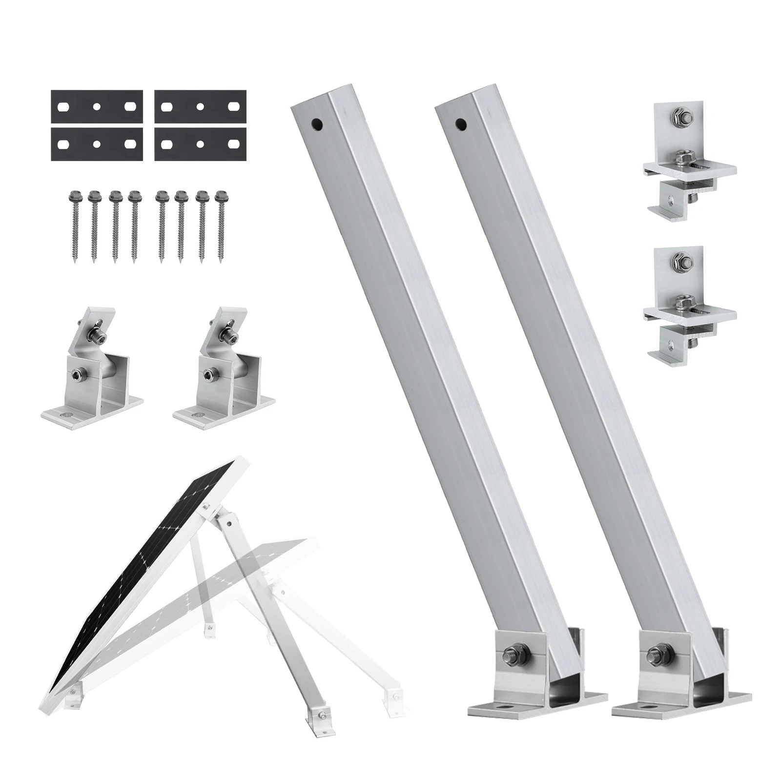 

CP-SETUNO 26in Adjustable Solar Panel Tilt Mount Brackets Support up to 100W-500 Watt Solar Panel for Any Flat Surface, Roof, RV