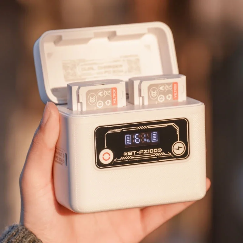 Viltrox 30 ワット高速充電カメラバッテリー充電ケース電源銀行ソニーニコン富士フイルムキヤノン 5500mAh 容量液晶モニター