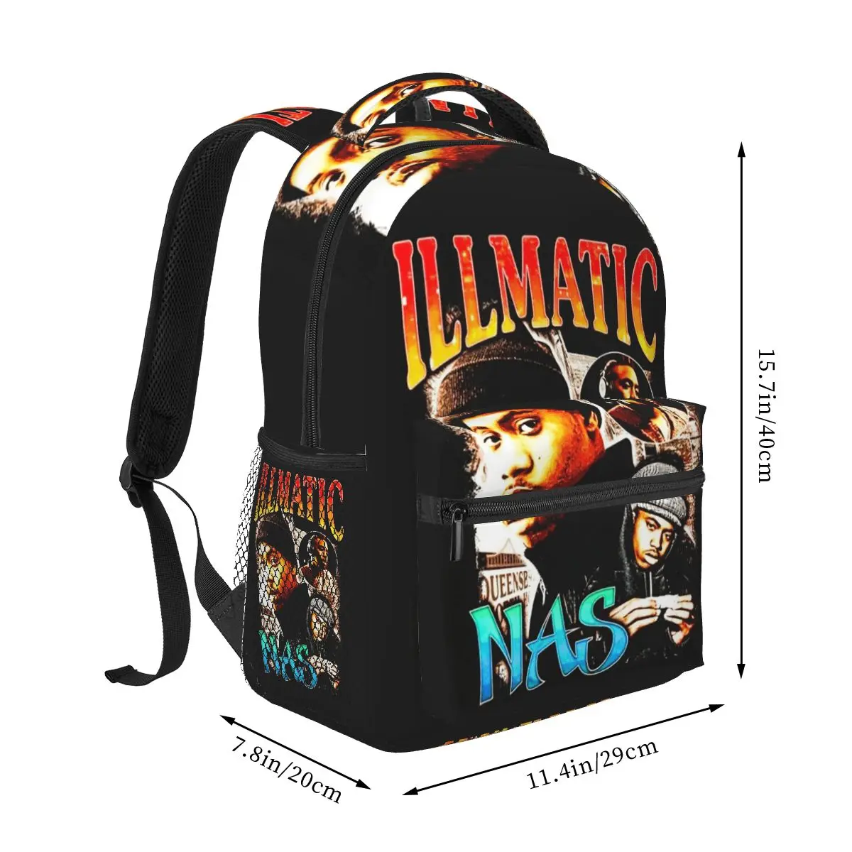 Rapper NAS Illmatic Student Backpack School Bag Hiking Travel Daypack for Men Women Fashion Bookbag Shoulder Bags