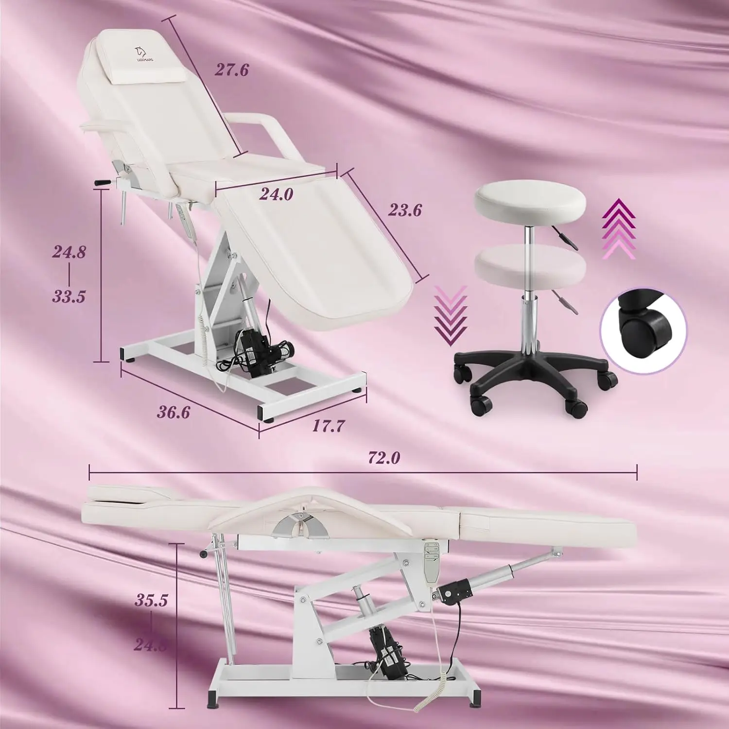 

Facial Chair Electric Height Adjustable Lash Bed Electric Adjustable Angle Lash Bed