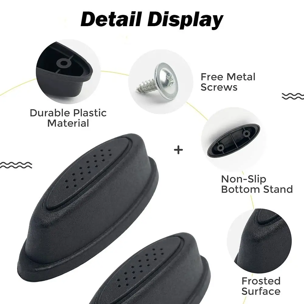 Stud Support Stand Plastic Luggage Feet Pads Black With Screws Baggage Bottom Stand Luggage Bottom Stand All Suitcase