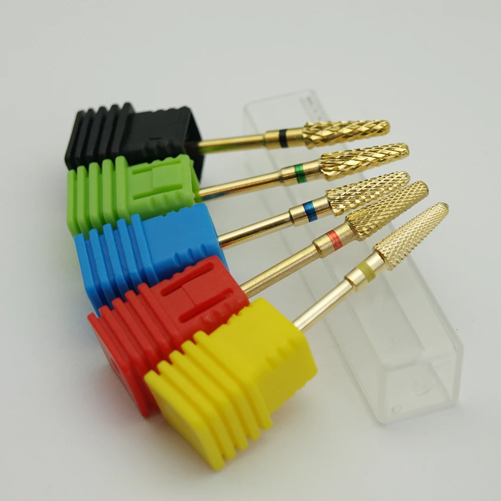 EasyNail ~ Pro. Broca de unha dourada de carboneto de tungstênio, cortador de lixas de unha, broca elétrica, acessório de máquina de manicure.